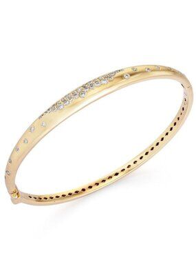 42 Diamond Orbit 14K (or 18k upon request) Yellow Gold Bangle Bracelet